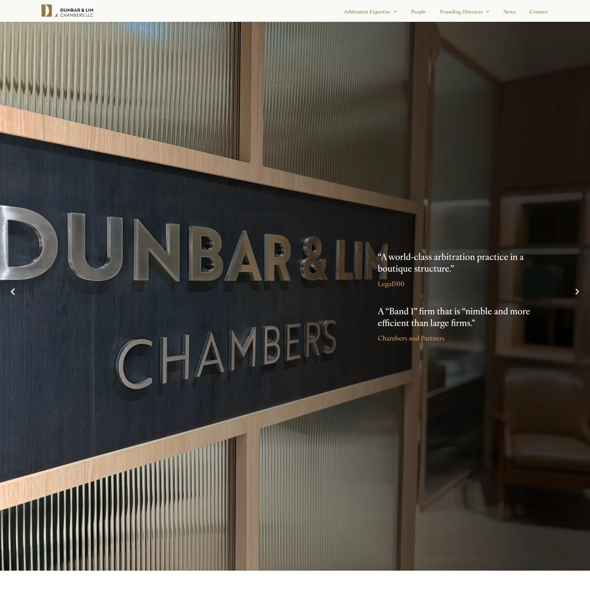 Website of Dunbar & Lim Chambers LLC Law Firm